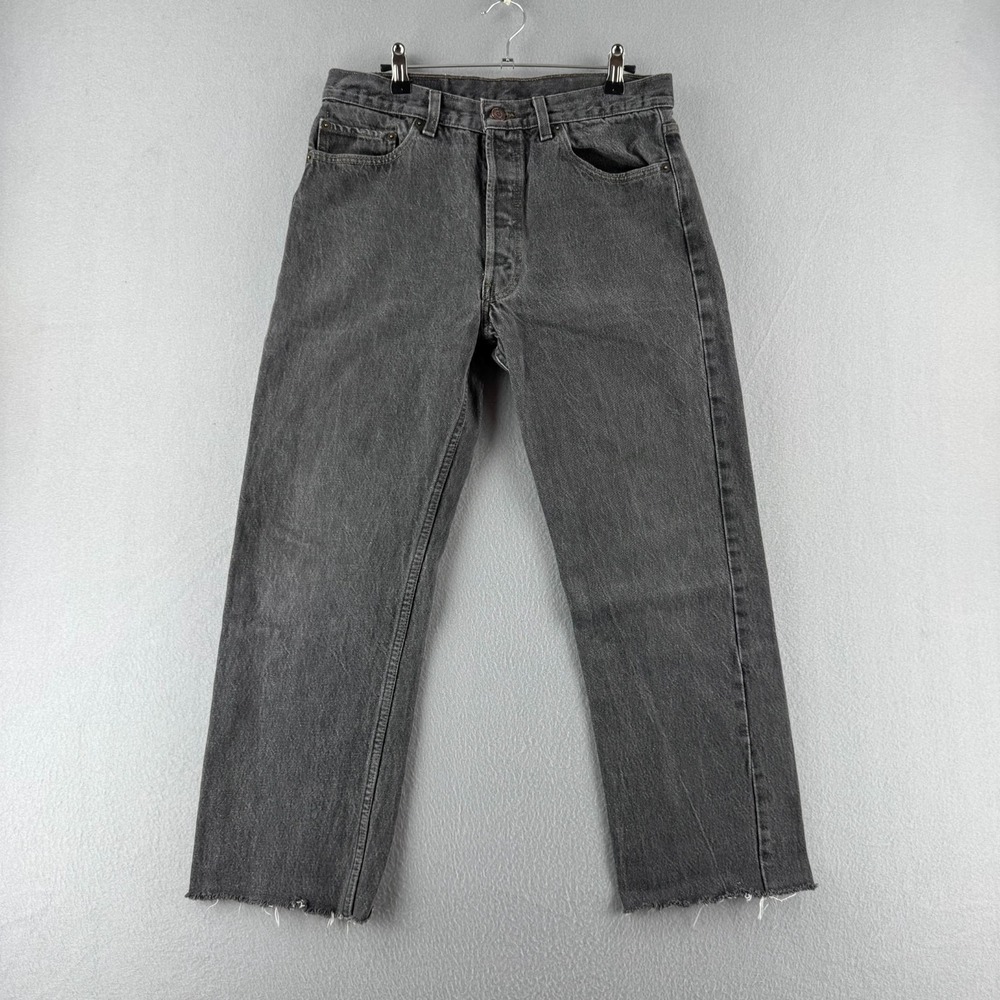 Vintage Levis Jeans Mens Fits 32x26 Faded Black 501 Straight 80s 90s Made in USA